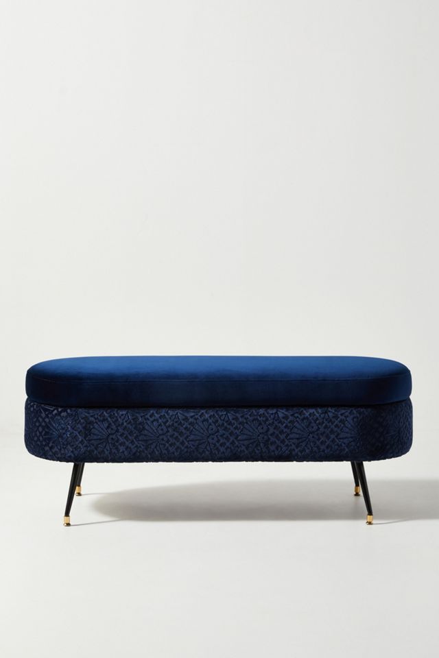 Valencia Velvet Freya Storage Ottoman #1