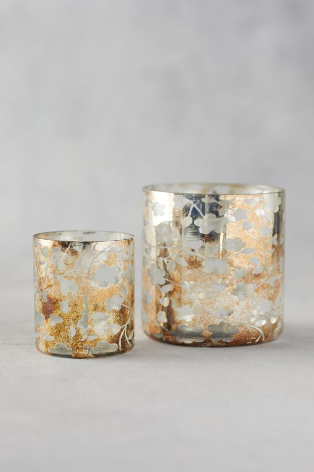 Metallic Floral Votives, Set of 2 #2