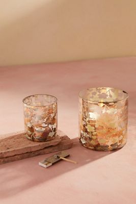 Metallic Floral Votives, Set of 2