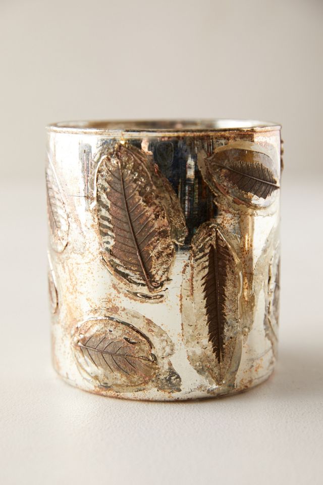 Metallic Pressed Leaf Votives, Set of 2 #2