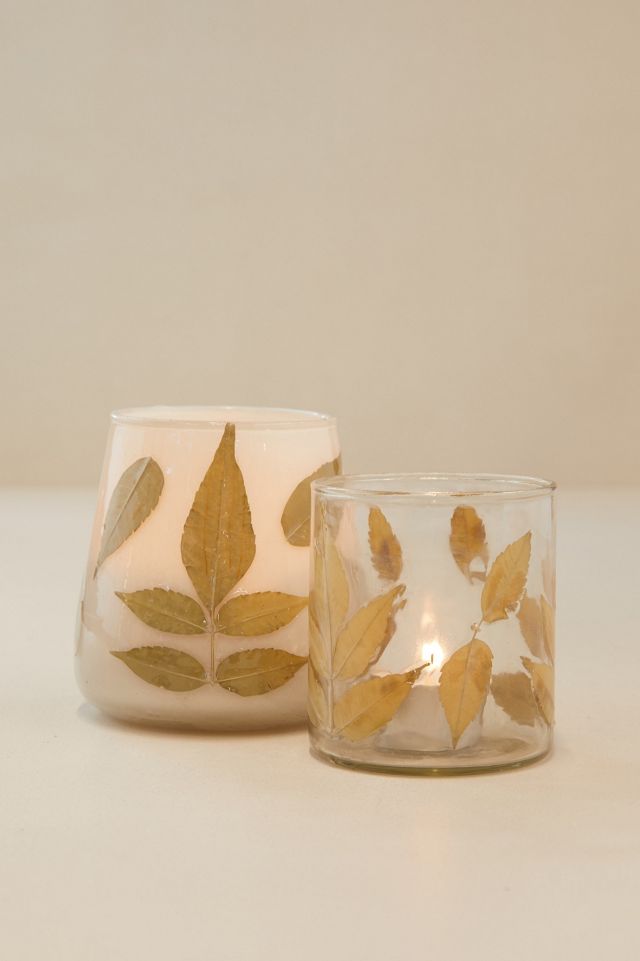 Pressed Leaf Votives, Set of 2 #1