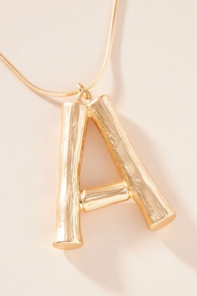 Bamboo Monogram Pendant Necklace #2