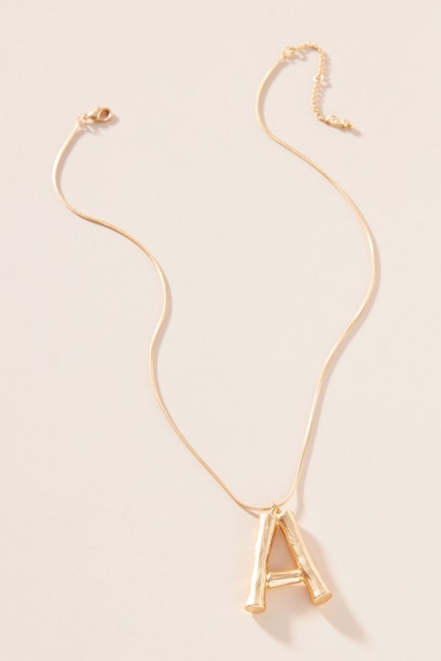 Bamboo Monogram Pendant Necklace #1