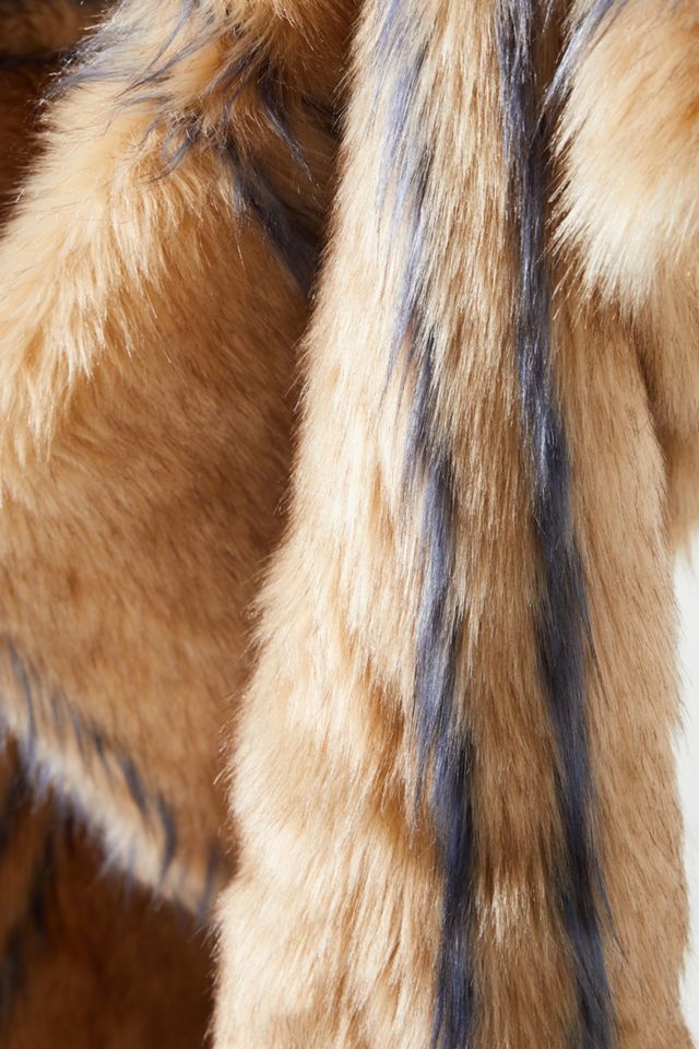 Striped Faux Fur Throw Blanket #1