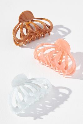 Set of 3 Aimee Claw Hair Clips en Blue chez - Anthropologie - Modalova