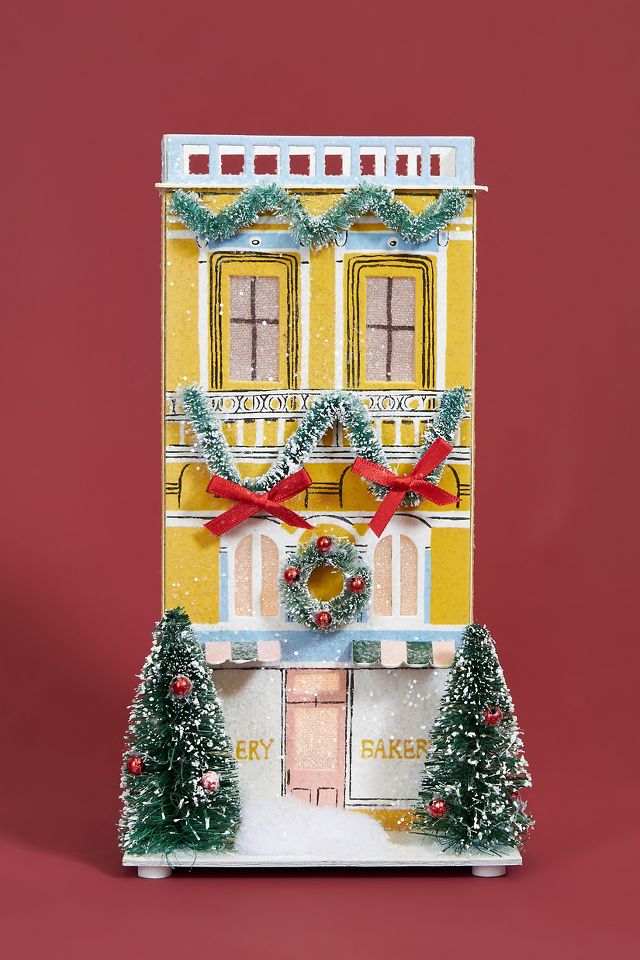 ANTHROPOLOGIE George & Viv Light-Up Holiday Village shops Bakery Row House Shop