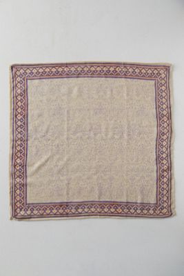 Block Print Cotton Bandana, Geo Border