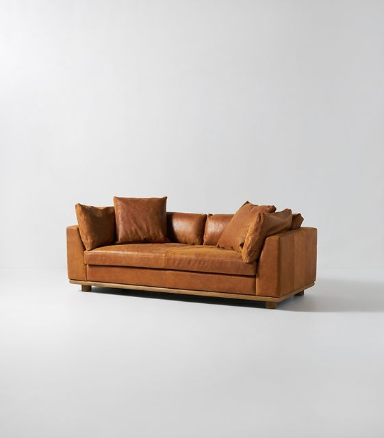 Anthropologie shop leather sofa