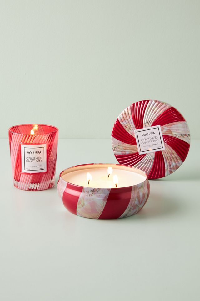 Voluspa Candy Cane Glass Candle #2