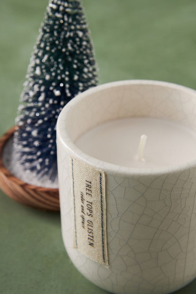 Frosted Bottle Brush Tree Candle #1