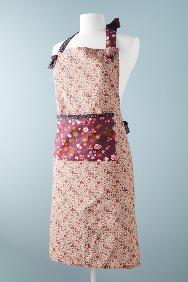 Springtime Floral Pinafore Apron – tag Anthropologie Pink and Orange Floral Apron display picture 1