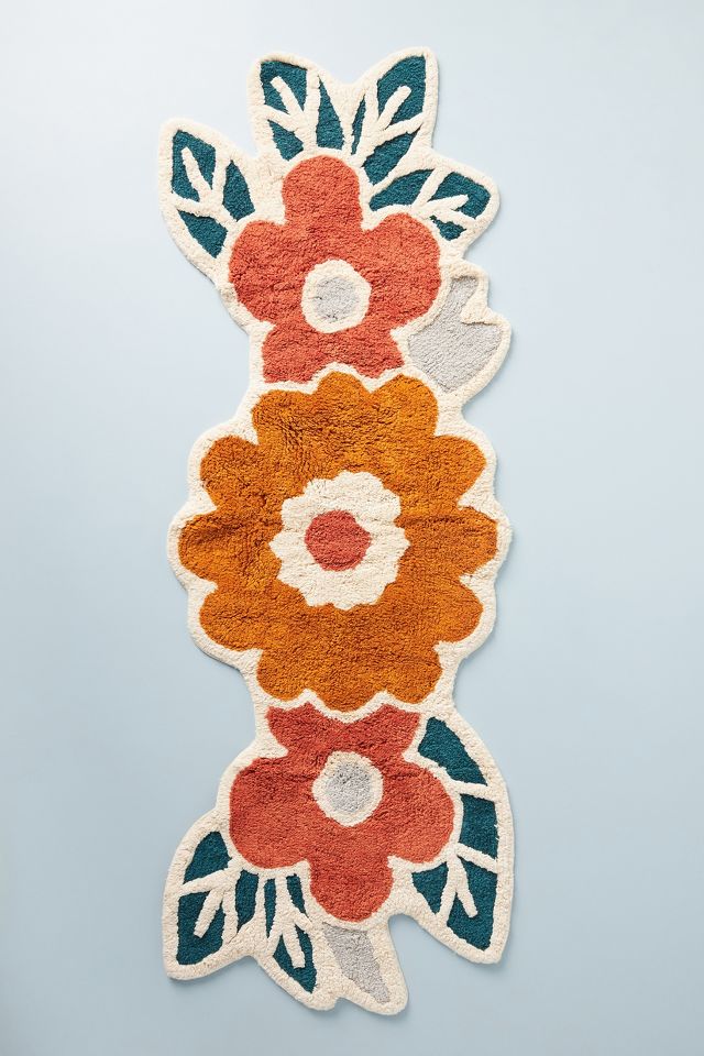 Outline Flowers Bath Mat - Shop Online on roomtery