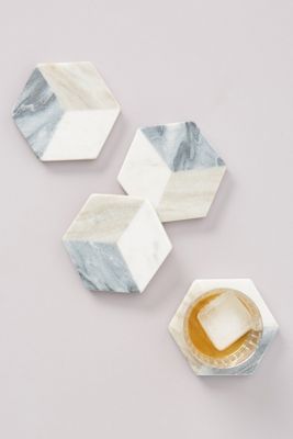 Geometric Marble Coasters, Set of 4