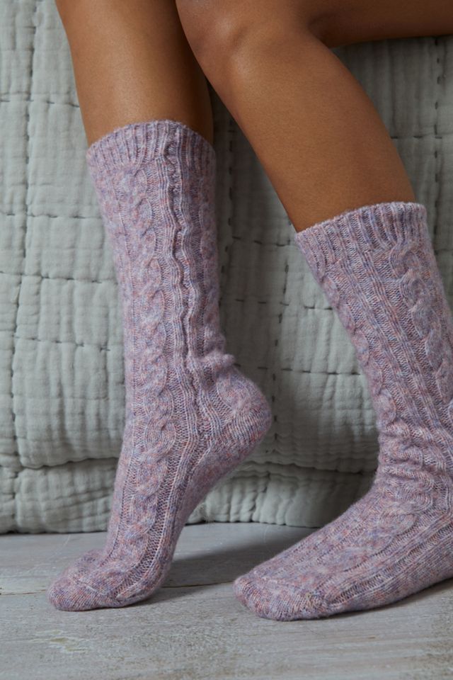 Cable-Knit Crew Socks #1