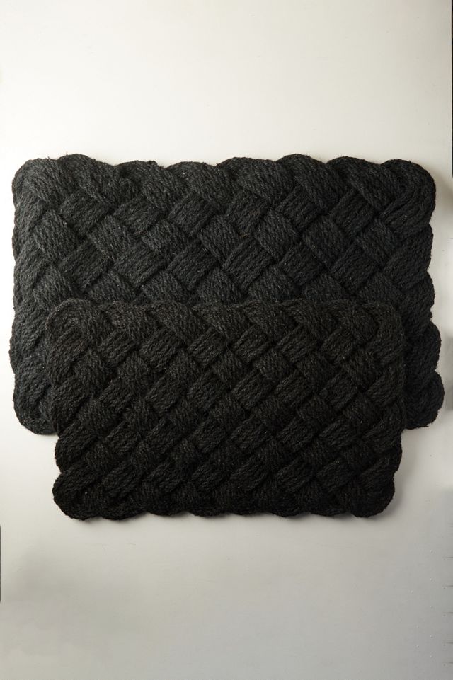 Knot Weave Doormat, Black #1