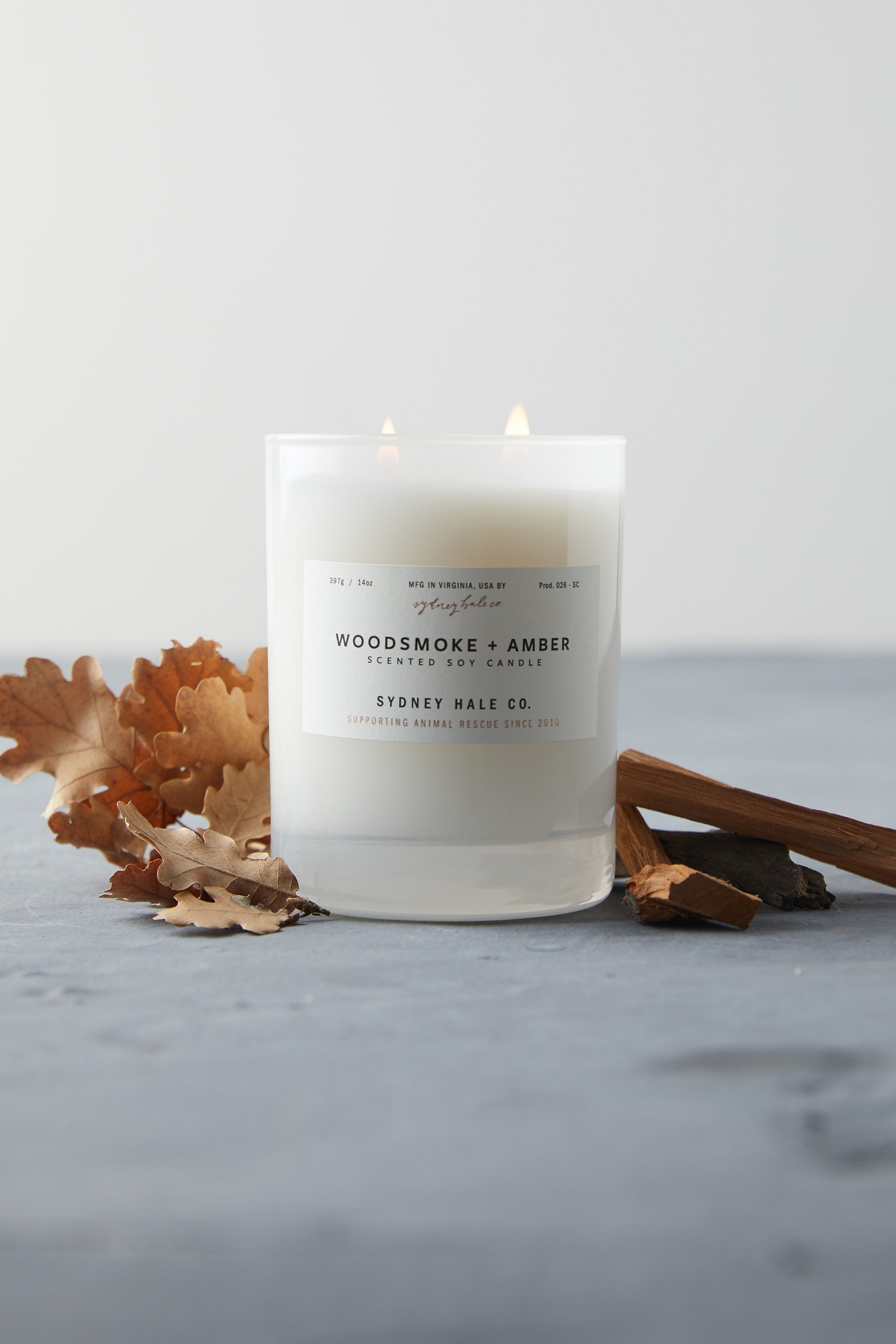 Sydney Hale Candle, Woodsmoke + Amber