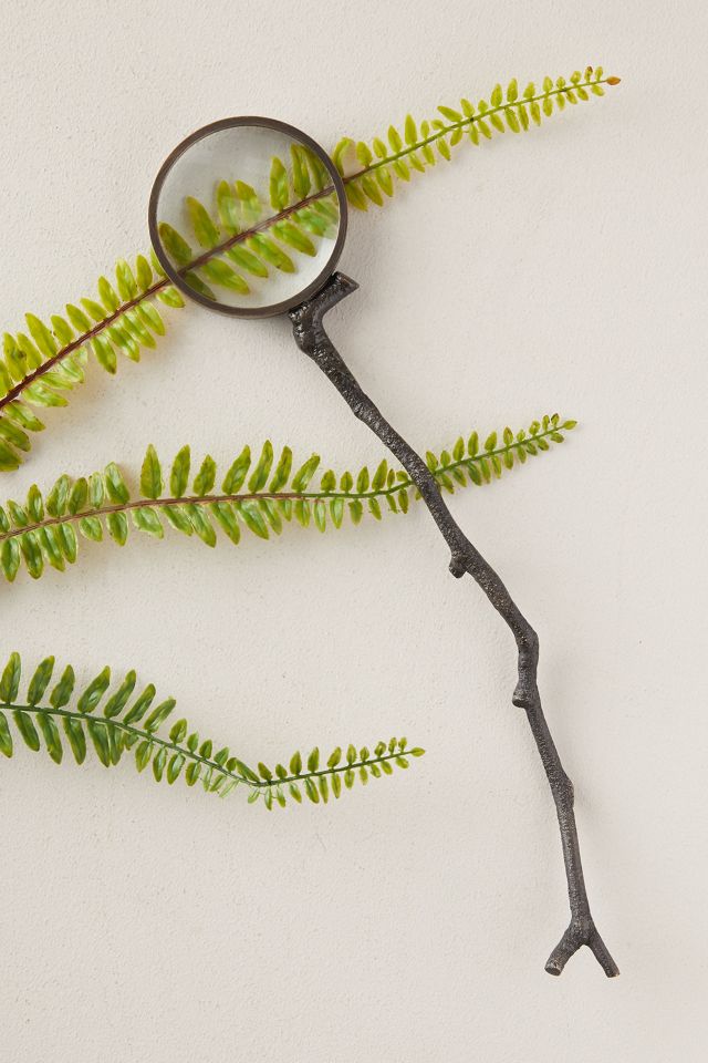 Antiqued Brass Magnifying Glass, Sprig #1