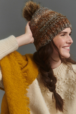 Anthropologie Marley Pommed Beanie Marley Pommed Beanie | Anthropologie main image 3