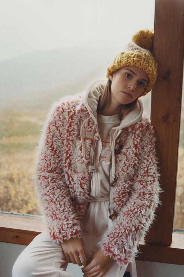 Anthropologie Abigail Pommed Beanie Anthropologie Pom Pom Beanie Hat Winter Ribbed Wool Chunky  main image 4