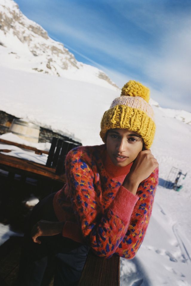 Abigail Pommed Beanie | Anthropologie display picture 2