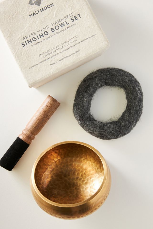 Halfmoon Hand-Hammered Brass Singing Bowl #1