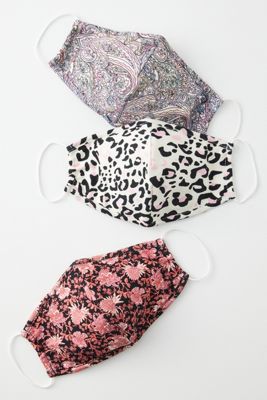 Sanctuary Organic Cotton Ear Loop Reusable Face Masks, Set of 3