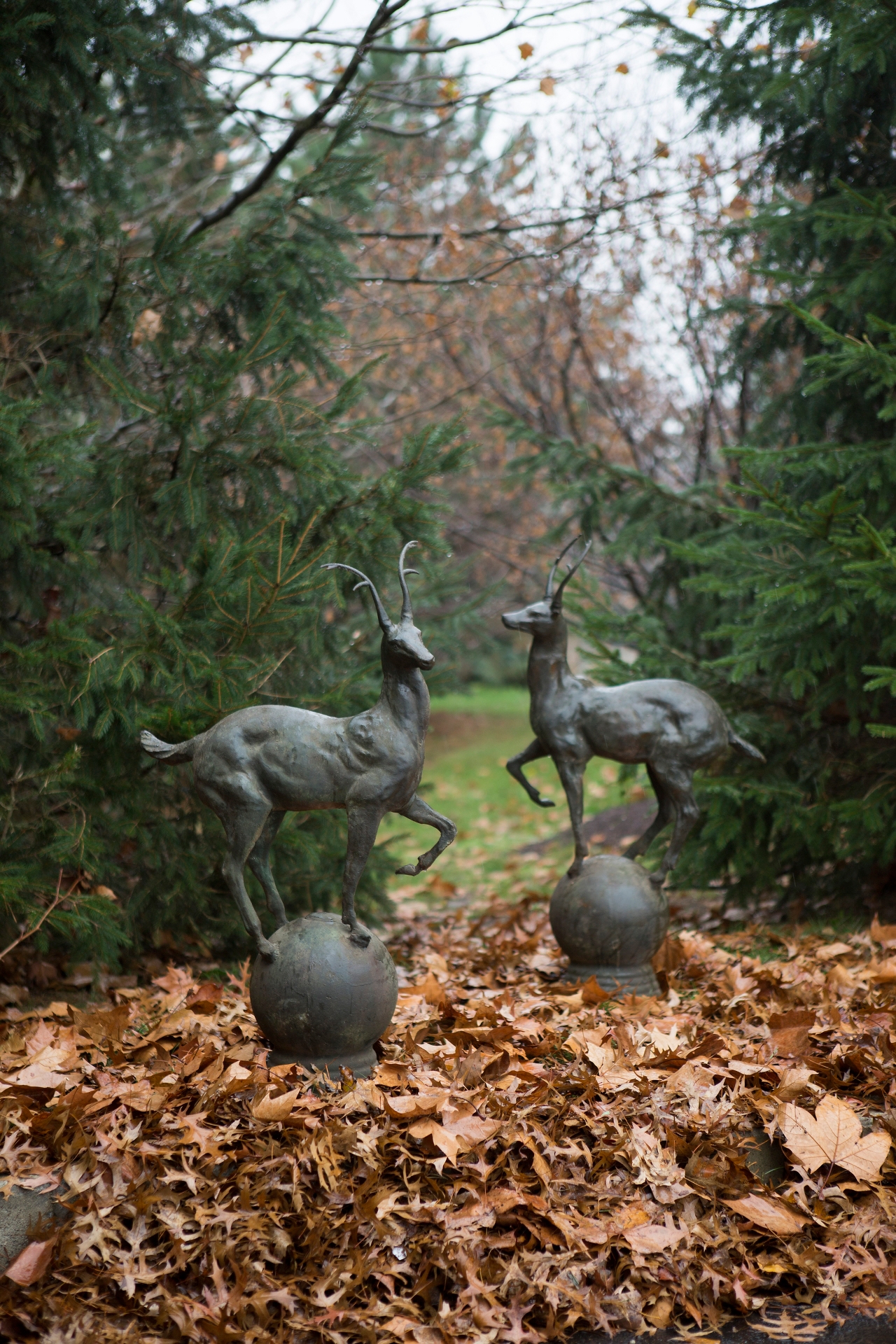 Alpine Stag Finial Pair