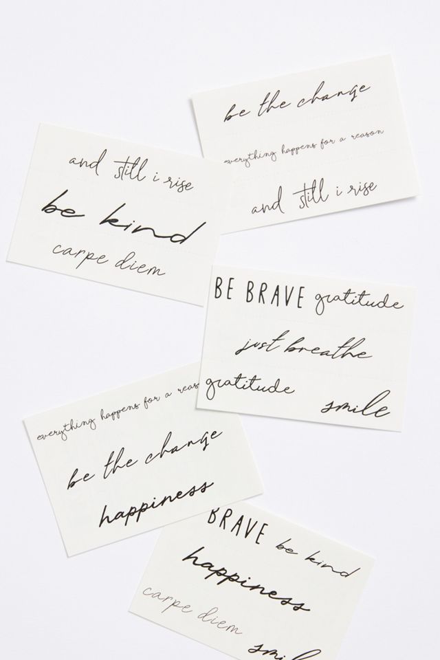 Inspiring Words Temporary Tattoos, Set of 20 #1