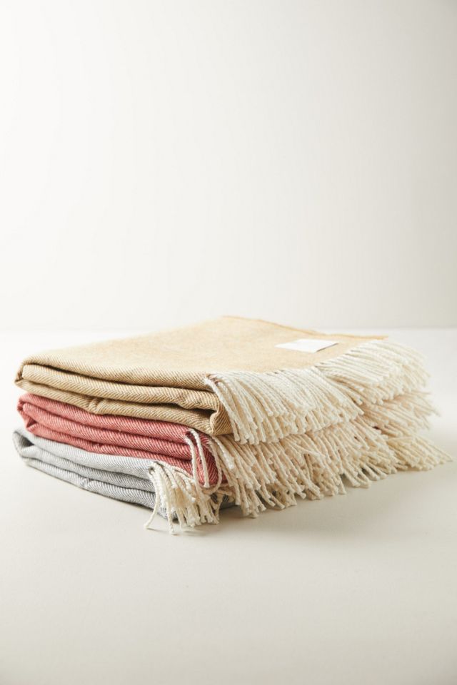 Merino Wool Herringbone Throw #1