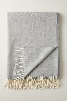 Merino Wool Herringbone Throw