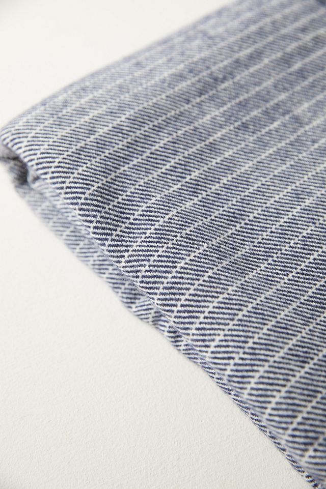 Merino Wool Marled Navy Throw #3