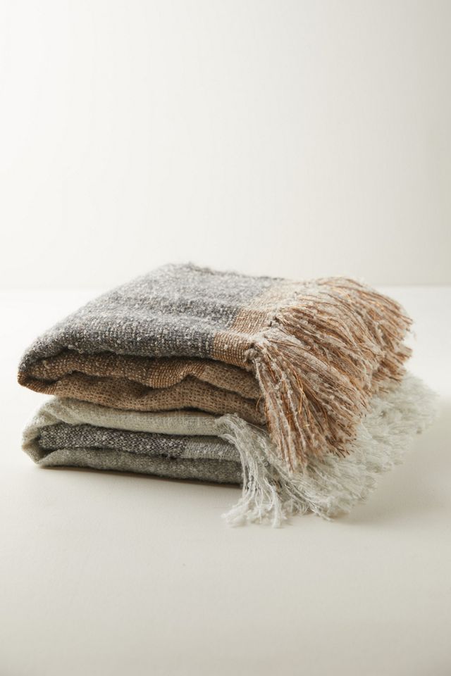 Alpaca Gray Stripe Throw #1