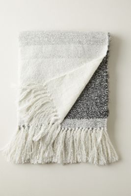 Alpaca Gray Stripe Throw