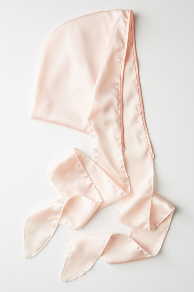 Silk Hair Scarf Kitsch Satin Sleep Scarf Blush Satin Wrapped Hair