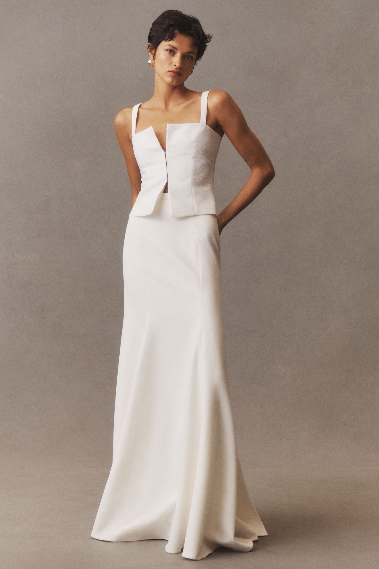 Jenny Yoo Oda Crepe Fit & Flare Bridal Skirt