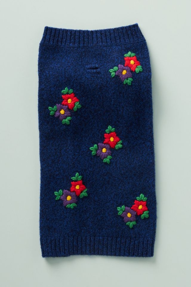 Embroidered Flower Dog Sweater #3