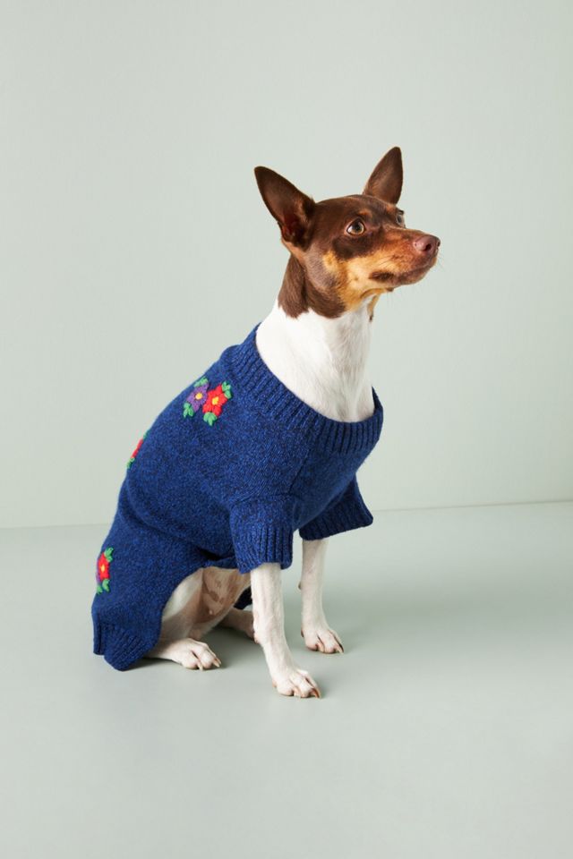 Embroidered Flower Dog Sweater #1