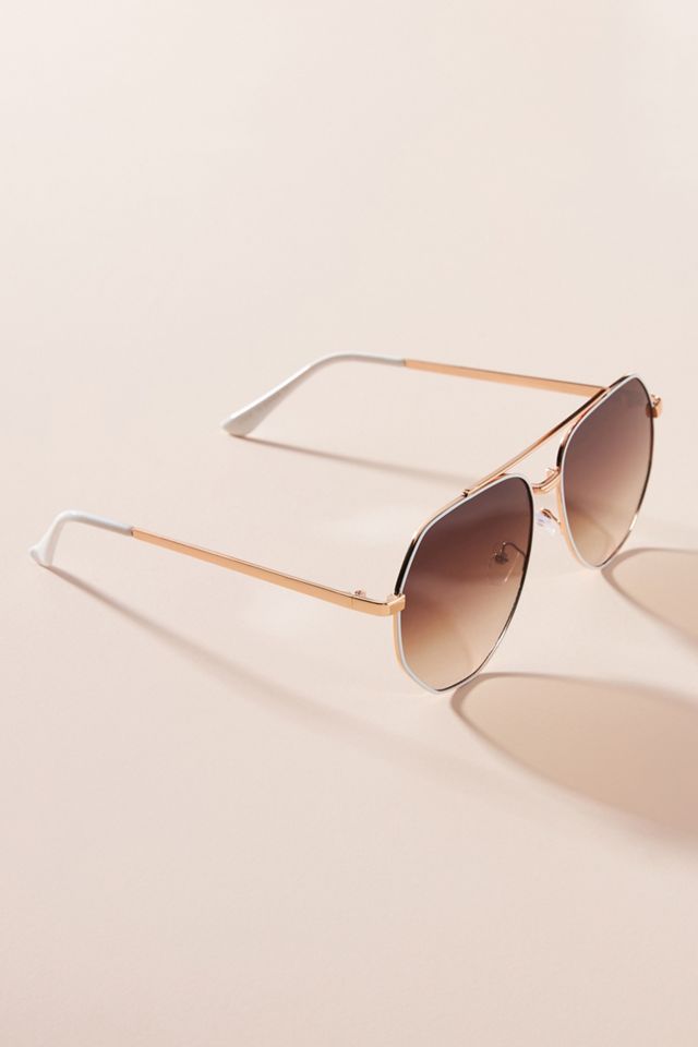 Basha Brow-Bar Aviator Sunglasses #1