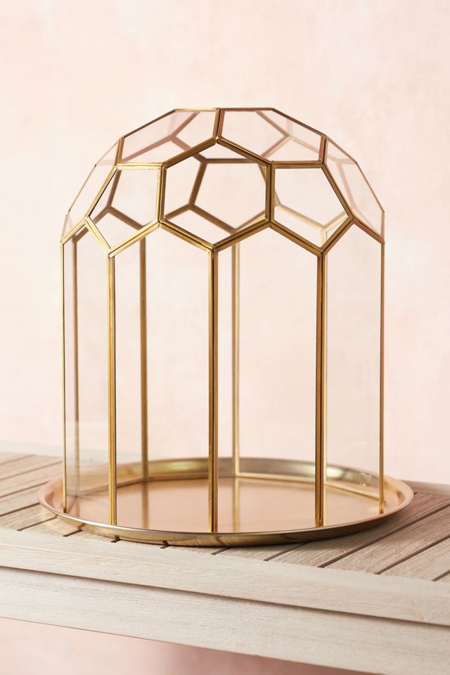 Faceted Glass Cloche with Base #1