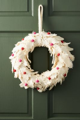 Berry Leaf Wool Wreath
