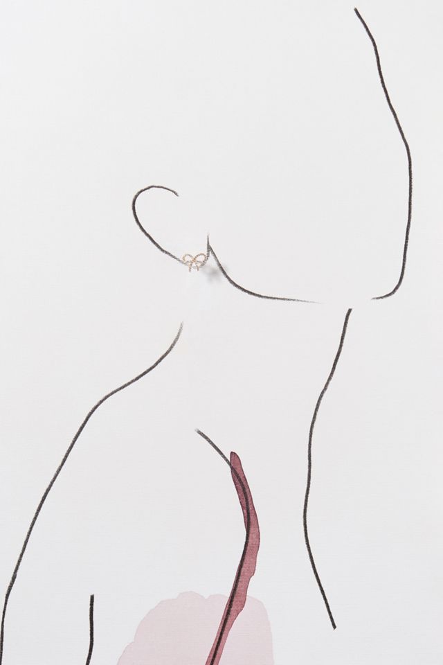 Ribbon Bow Post Earrings #2