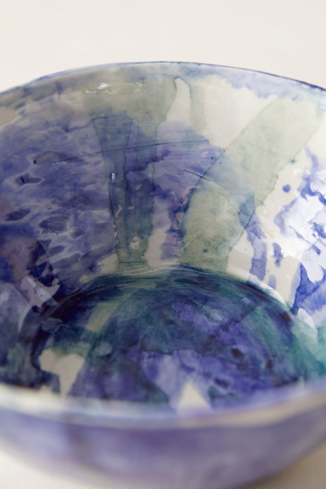 Color Swirl Porcelain Serving Bowl #2