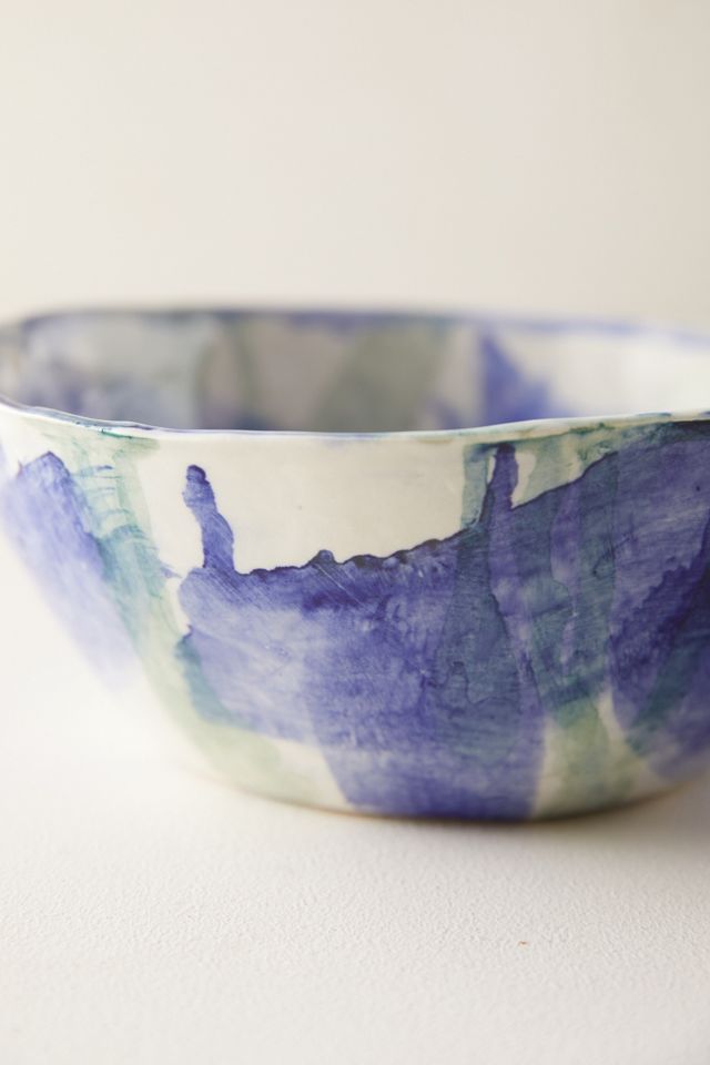 Color Swirl Porcelain Serving Bowl #3