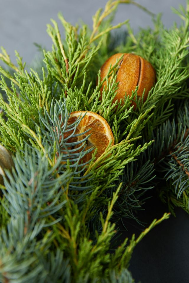 Fresh Evergreen + Dried Citrus Wreath #5