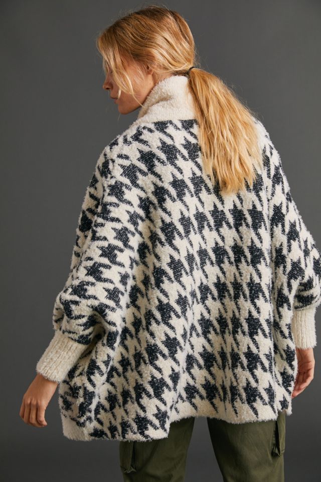 Houndstooth Shawl Cardigan #1