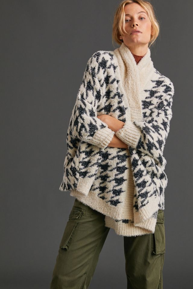 Houndstooth Shawl Cardigan #2