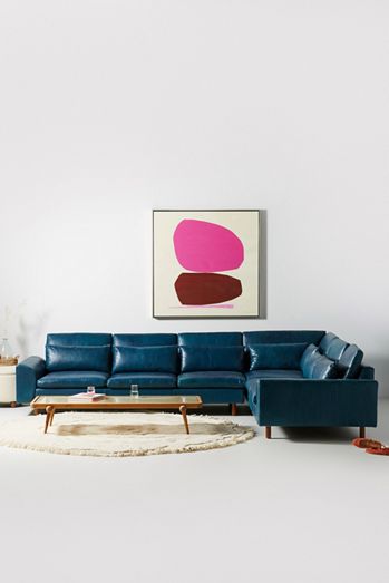Mirren Modular Leather One-Arm Loveseat