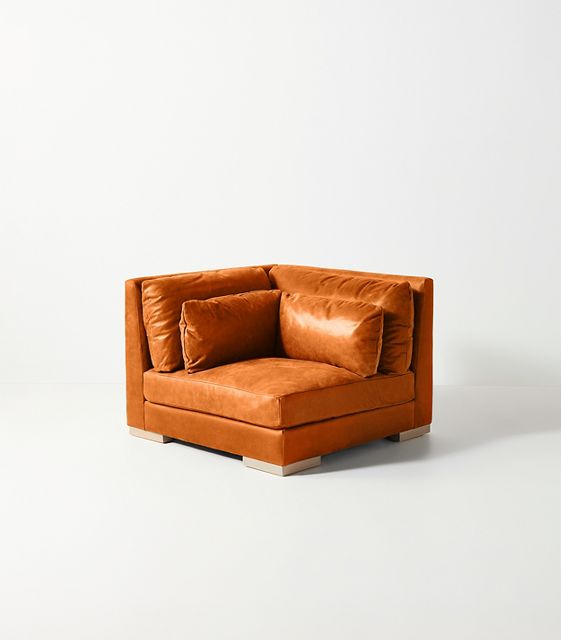 Relaxed Sunday Modular Leather Corner Chair AnthroLiving