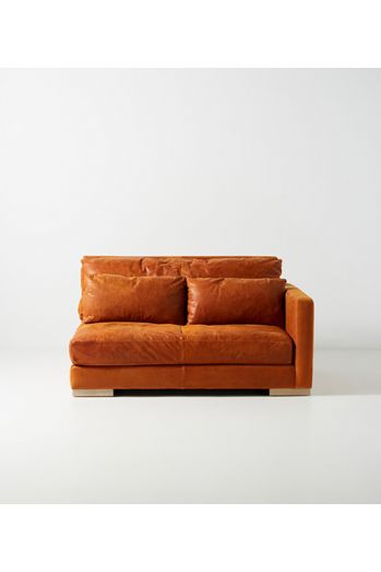 Relaxed Sunday Modular Leather One-Arm Loveseat