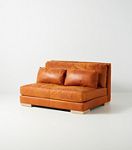 Relaxed Sunday Modular Leather Armless Loveseat